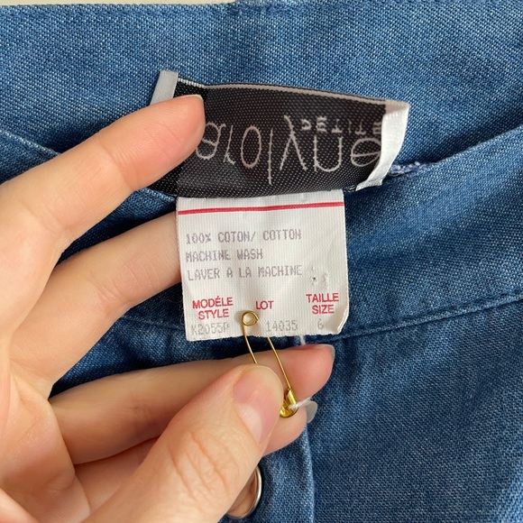 90’s lightweight denim cotton buttoned skirt / 6p - Picture 13 of 13
